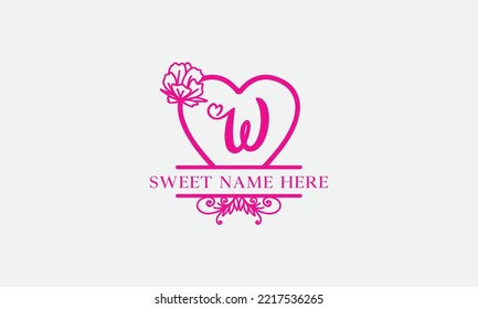 Letras de logotipo de amor con nombre y valentines day y vectores de logotipo de citas. monograma de amor y corazón para la pasión romántica por el amor o el diseño del día de la boda.