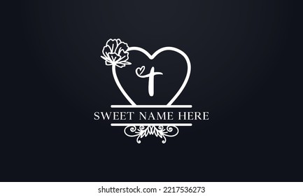 Love logo sign letters with name and valentines day and dating logo vector. love and heart monogram for love romantic passion or wedding day design.