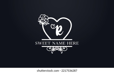 Love logo sign letters with name and valentines day and dating logo vector. love and heart monogram for love romantic passion or wedding day design.