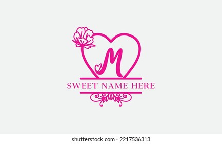 Letras de logotipo de amor con nombre y valentines day y vectores de logotipo de citas. monograma de amor y corazón para la pasión romántica por el amor o el diseño del día de la boda.