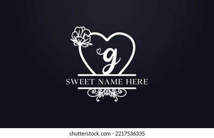 Letras de logotipo de amor con nombre y valentines day y vectores de logotipo de citas. monograma de amor y corazón para la pasión romántica por el amor o el diseño del día de la boda.