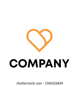 love logo sign vector . dating template . heart shape icon