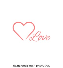 Love logo with a simple design. pink composition.