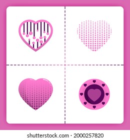 Love logo with spingkle and halftone theme. Can be used for business romance, wedding organizer, matchmaking agency, invitation, valentine, girls stuff
