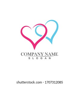 Logotipo de amor y símbolos Aplicación de iconos de plantilla vectorial