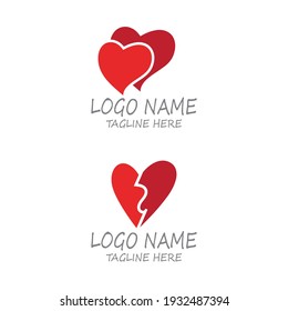 Logotipo de amor y símbolos Aplicación de iconos de plantilla vectorial
