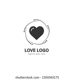 Love logo template design. Love logo with modern frame isolated on white background