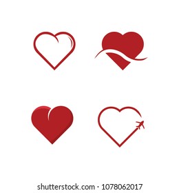 Love Logo Template. Red Love icon vector