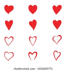 Love Logo Template Vector Icon Illustration Design