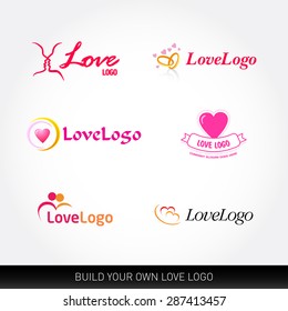Love logo templates. Love logotypes concepts. Wedding logo templates. Vector set.