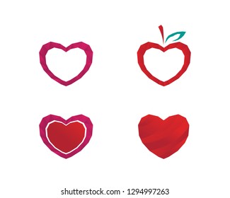 Love Logo and valentine day symbols Vector Template icons app

