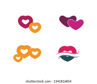 Love Logo and valentine day symbols Vector Template icons app
