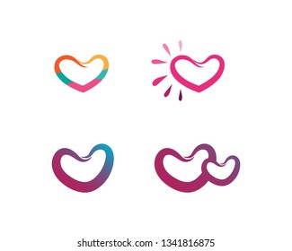 Love Logo and valentine day symbols Vector Template icons app
