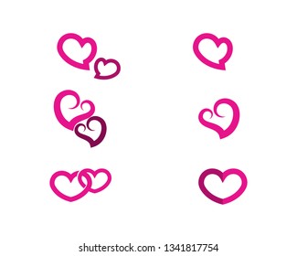 Love Logo and valentine day symbols Vector Template icons app
