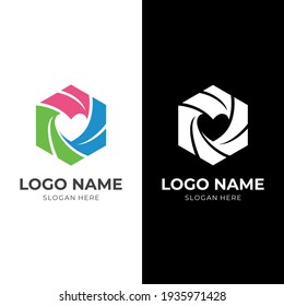 love logo vector with flat colorful style
