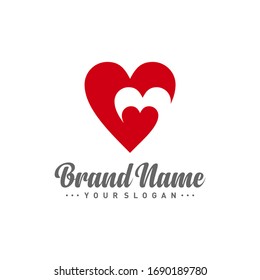 Vector del logotipo de amor, plantilla de diseño del logotipo cardiaco para empresa saludable