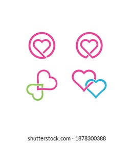 Love Logo Vector icon illustration design Template