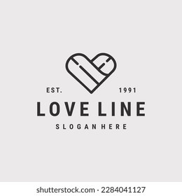 Logotipo de amor vectorial icono ilustración hipster vintage retro.