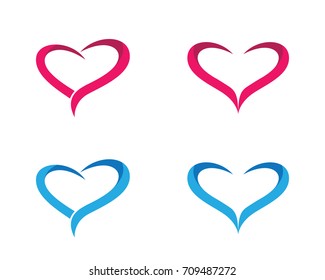 Love Logo Vector icon illustration design Template
