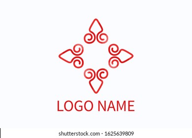 love logo vintage style design from heart icon shape geometrical formation like flower and mandala. For boutique, fashion, health, community, business company.