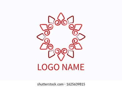 love logo vintage style design from heart icon shape geometrical formation like flower and mandala. For boutique, fashion, health, community, business company.