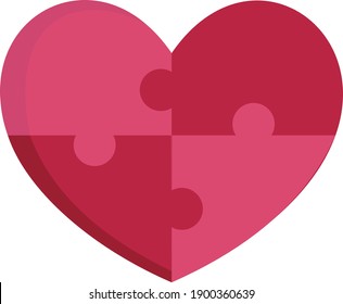 The love logo which is formed from four puzzles, is suitable for logos of humanitarian social organizations and others