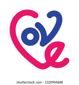 love logo, love word, line love logo design