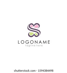 love logos for couples, for valentines day greeting cards. vector eps 10. full editable.