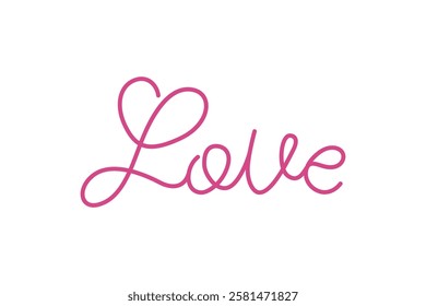 Love logotype line art typography minimalist design concept vector elements