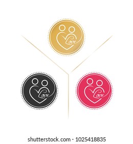 Love logotype. Sign for a business, an event celebrating, event planning, anniversary, wedding planning/execution. Vector image.