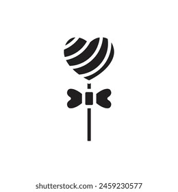 Love Lollipop Filled Icon Vector Illustration