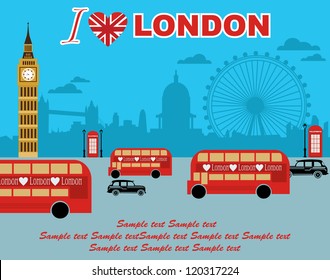 I love London card design. vector illustration