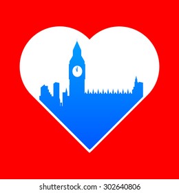 I love London - a template to mark. The idea for the label design, printing on clothing, decor souvenirs.