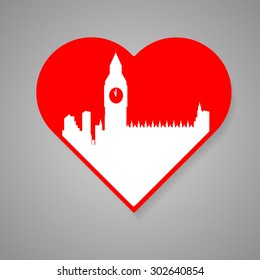 I love London - a template to mark. The idea for the label design, printing on clothing, decor souvenirs.