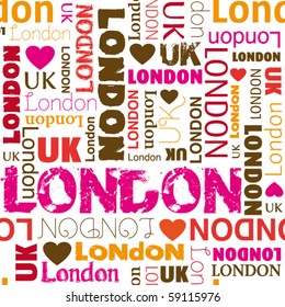 I love london typography background pattern in vector