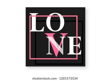 love and lone text banner. vector illustration