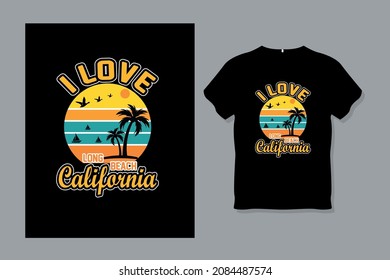 I Love Long Beach California Summer T Shirt
