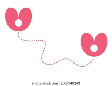 Love long distance sign and symbol for couple and illustration