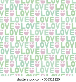 Love & lovely faces background. Seamless pattern.Vector.