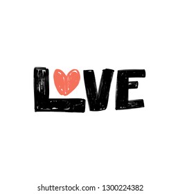 LOVE. LOVELY GREETING HAND LETTERING. VECTOR LOVE LETTERING WORD. FOR WEDDING INVITATION , POSTCARDS