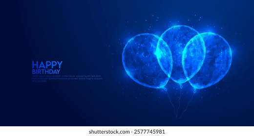 Love Low Poly Balloon blue background