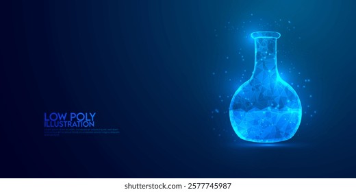 Love Low Poly beaker blue background