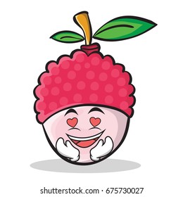 In love lychee cartoon character style