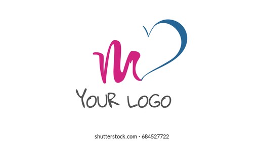 Love M Letter Logo Design Template Stock Vector Royalty Free Shutterstock