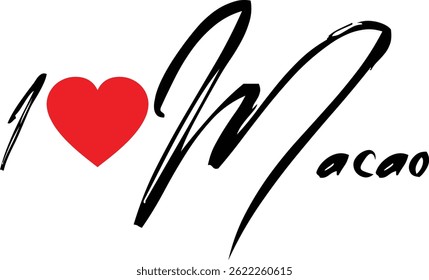 J'Aime Macao Nom Country En Grunge Typographie De Texte
