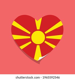 I love Macedonia flag heart vector illustration