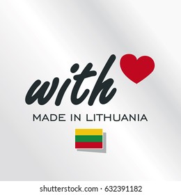 With Love Made in Lithuania logo silver background