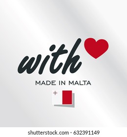 With Love Made in Malta logo silver background