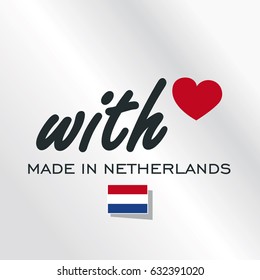 With Love Made in Netherlands logo silver background