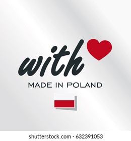 With Love Made in Poland logo silver background